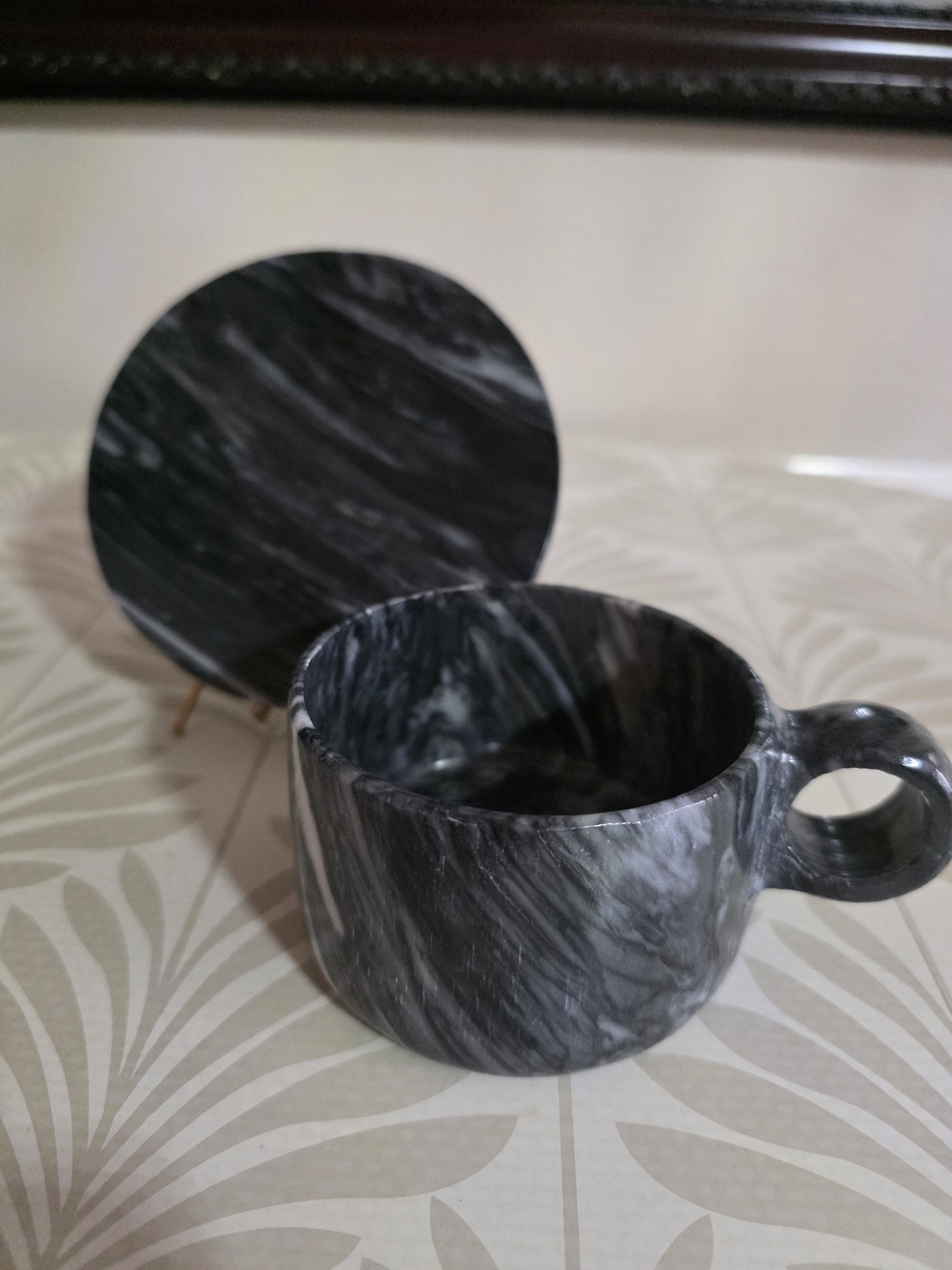 "Hecho En México" Artisan Hand Crafted Marble Cup & Saucer